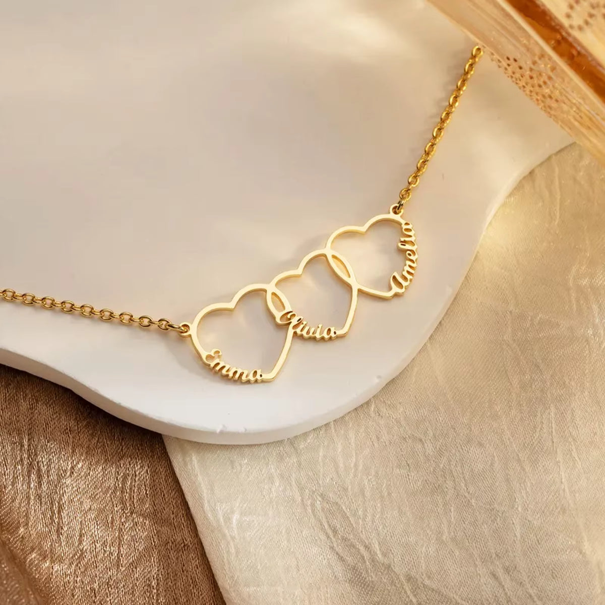 Dainty Heart Chain Necklace – Personalized Name Necklace | Gift for Her
