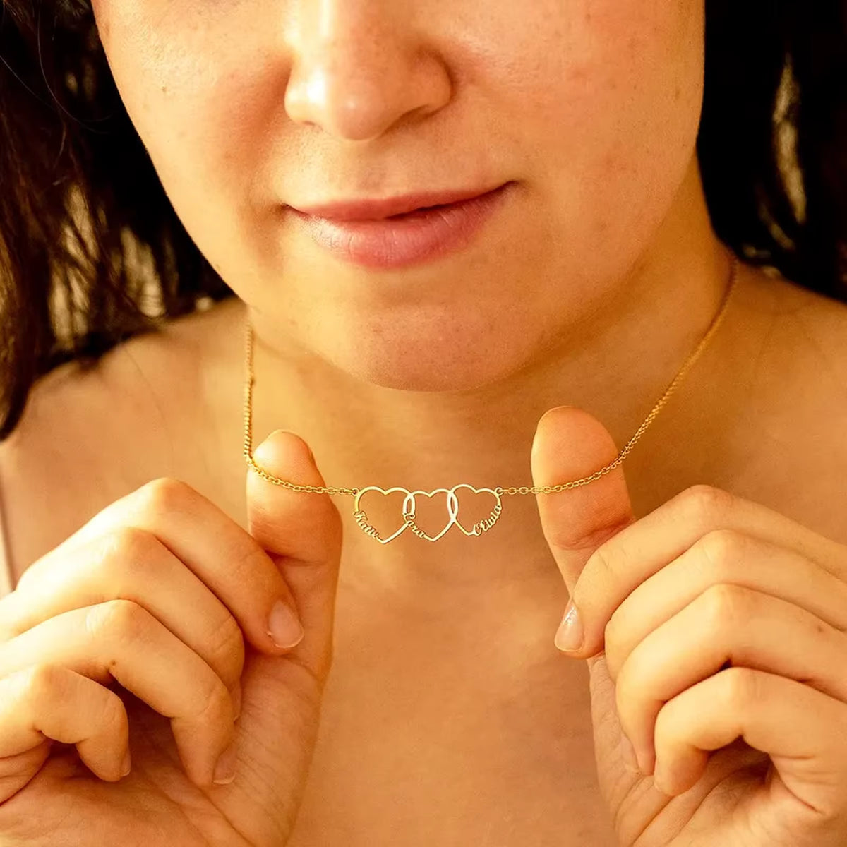 Dainty Heart Chain Necklace – Personalized Name Necklace | Gift for Her